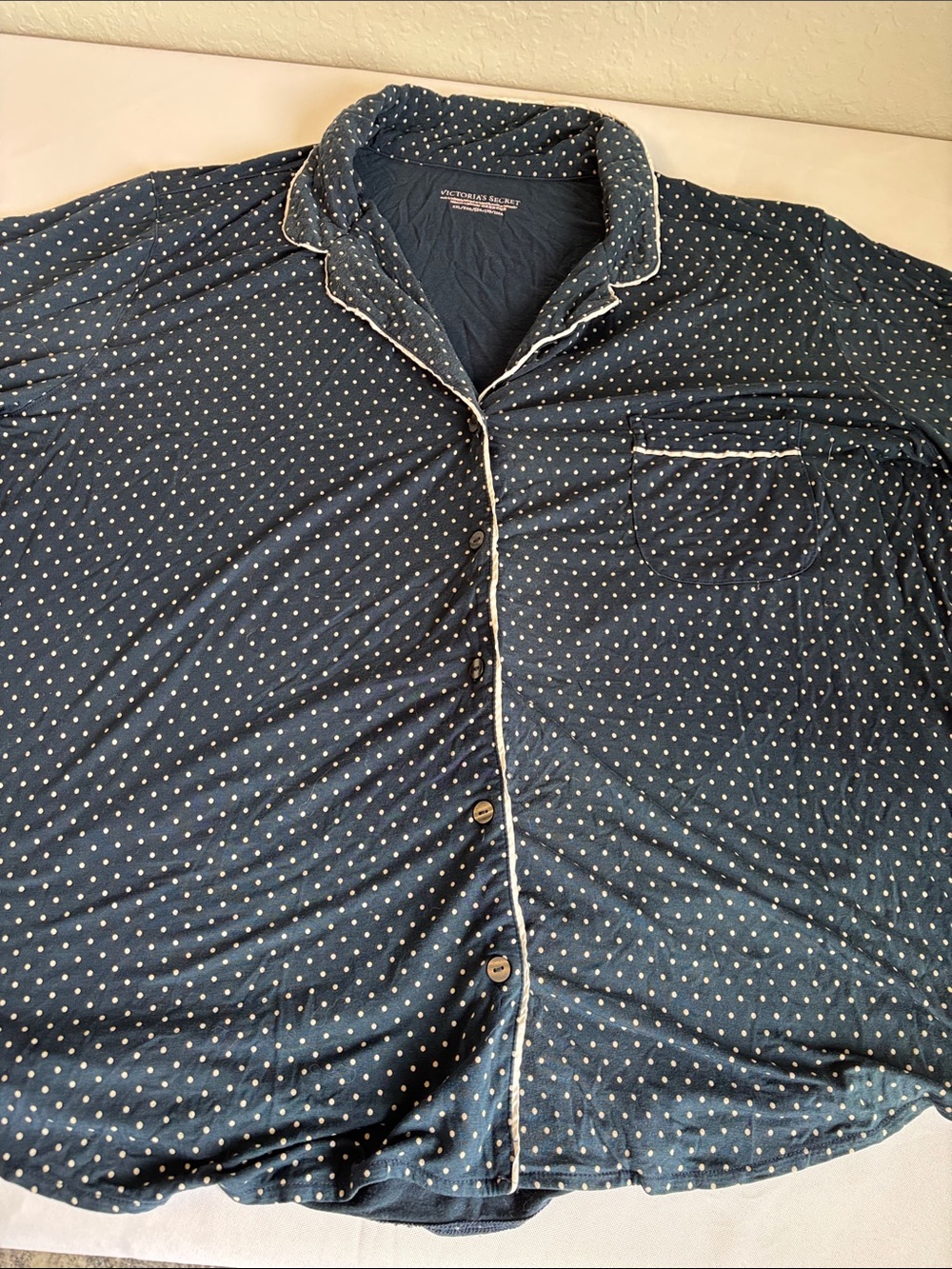 Victoria's Secret Navy Blue Polka Dot Pajama Set - Picture 4 of 6